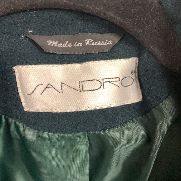 Vintage Sandro 100% Wool Trench Coat Size 16 - Picture 2 of 8